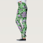 Hübsches lila Blumenmuster Leggings (Links)