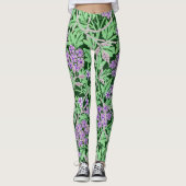 Hübsches lila Blumenmuster Leggings (Vorderseite)