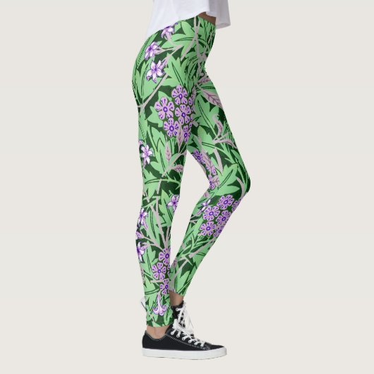 Hübsches lila Blumenmuster Leggings (Rechts)