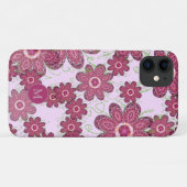Hübsches Lila Blumenmuster Mit Monogramm Case-Mate iPhone Hülle (Rückseite (Horizontal))