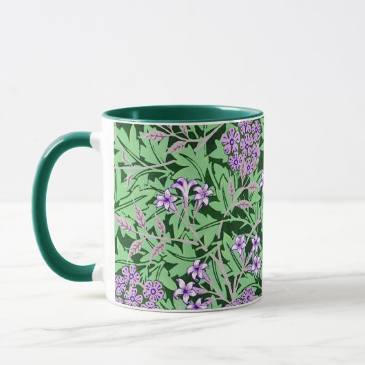 Hübsches lila Blumenmuster Tasse (Links)