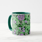 Hübsches lila Blumenmuster Tasse (Vorderseite Links)