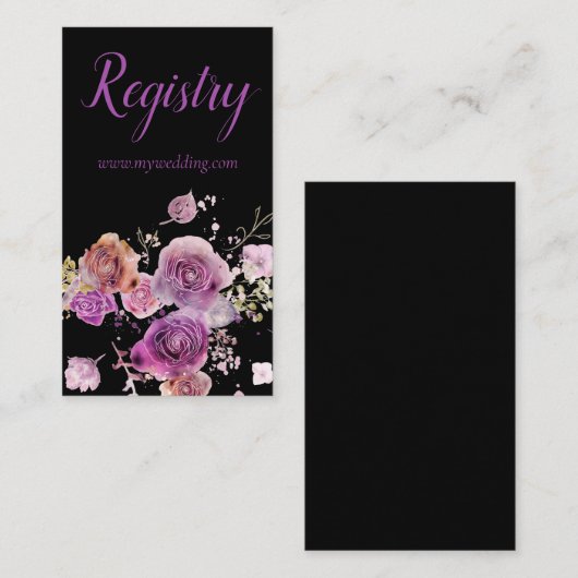 Hübsches Lila Blumenzellenregister Begleitkarte (Vorne/Hinten)