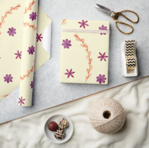 Hübsches Lila botanisches Geschlecht Geschenkpapier