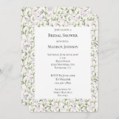 Hübsches Lila Brautparty Einladung (Vorne/Hinten)