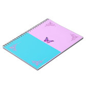 Hübsches Lila Butterfly Spiral Foto Notebook Notizblock (Linke Seite)