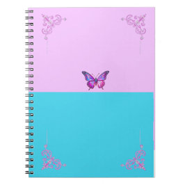 Hübsches Lila Butterfly Spiral Foto Notebook Notizblock