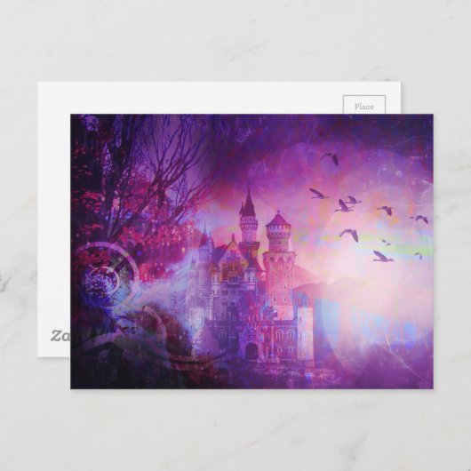Hübsches lila feenhafte postkarte (Vorne/Hinten)