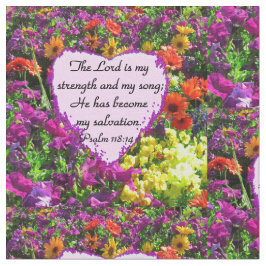 HÜBSCHES LILA FLORAL PSALM 118:14 FOTO STOFF