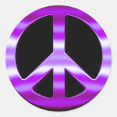 Hübsches Lila Friedenszeichen Runder Aufkleber (Vorderseite)