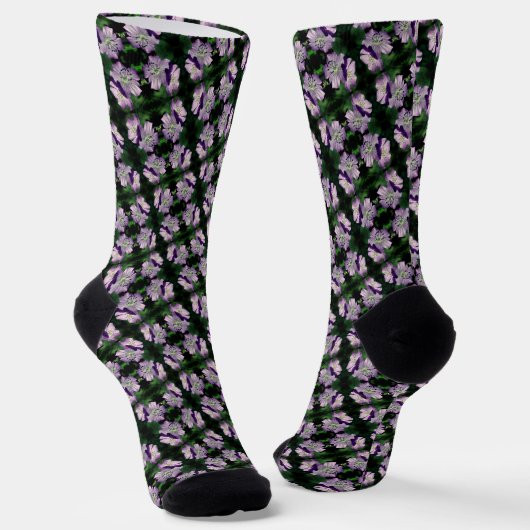 Hübsches Lila Geranium-Blume-Pair-Muster Socken (Gewinkelt)