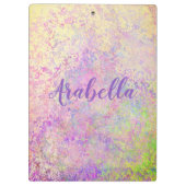 Hübsches lila Gold und rosa Textur Klemmbrett (Rückseite)