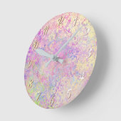 Hübsches lila Gold und rosa Textur Runde Wanduhr (Winkel)