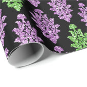 Hübsches Lila Grünes Schwarz Extravagant Geburtsta Geschenkpapier (Rolleneckpunkt)