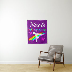 HÜBSCHES LILA GYMNASTICS-MÄDCHEN-DESIGN WANDTEPPICH