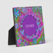 Hübsches Lila Herz Boho ONE WORT Fotoplatte (Vorderseite)