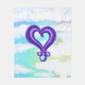 Hübsches Lila Herz Fleecedecke (Vorderseite)