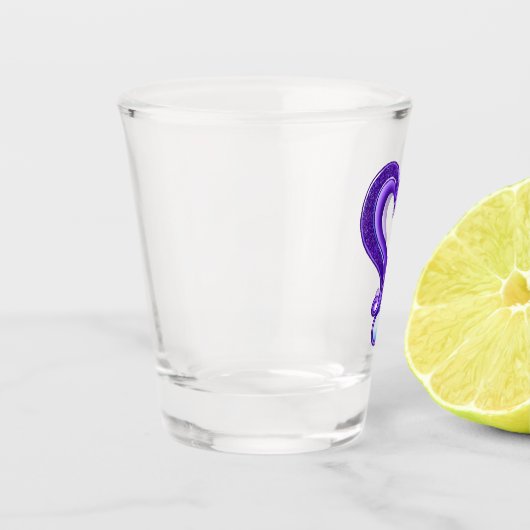 Hübsches Lila Herz Schnapsglas (Links)