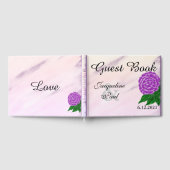 Hübsches Lila Hochzeitsbuch über das Blumenwasser Gästebuch (Voll)