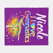 HÜBSCHES LILA I LIEBE GYMNASTICS-DESIGN FLEECEDECKE (Vorderseite (Horizontal))