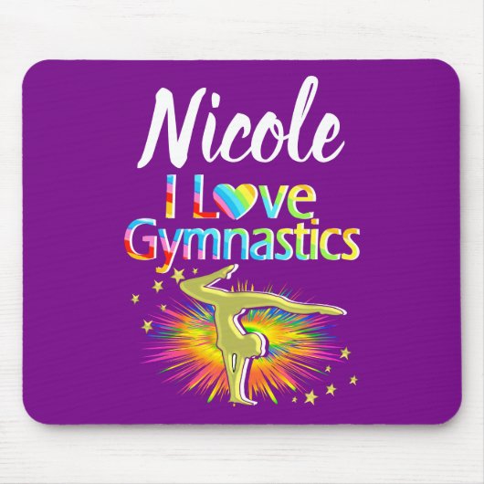 HÜBSCHES LILA I LIEBE GYMNASTICS-DESIGN MOUSEPAD (Vorne)