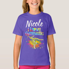 HÜBSCHES LILA I LIEBE GYMNASTICS-DESIGN T-Shirt