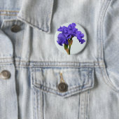 Hübsches Lila Iris Floral Foto Button (Beispiel)