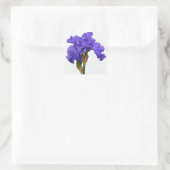 Hübsches Lila Iris Floral Foto Quadratischer Aufkleber (Tasche)
