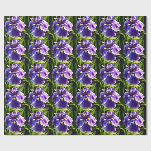 Hübsches lila Iris-Verpackungs-Papier Geschenkpapier (Flach)