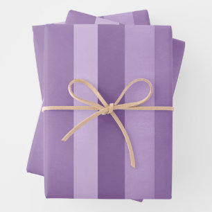 Hübsches lila Lavendel Texturiertes Streifenmuster Geschenkpapier Set