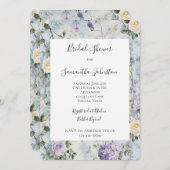 Hübsches Lila Lavendel Weißes Blume Brautparty Einladung (Vorne/Hinten)