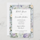 Hübsches Lila Lavendel Weißes Blume Brautparty Einladung (Vorderseite)