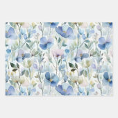 Hübsches Lila Lavendel Weißes Blume Brautparty Geschenkpapier Set (Vorderseite 2)