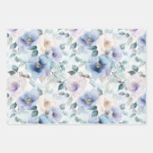 Hübsches Lila Lavendel Weißes Blume Brautparty Geschenkpapier Set (Vorderseite)