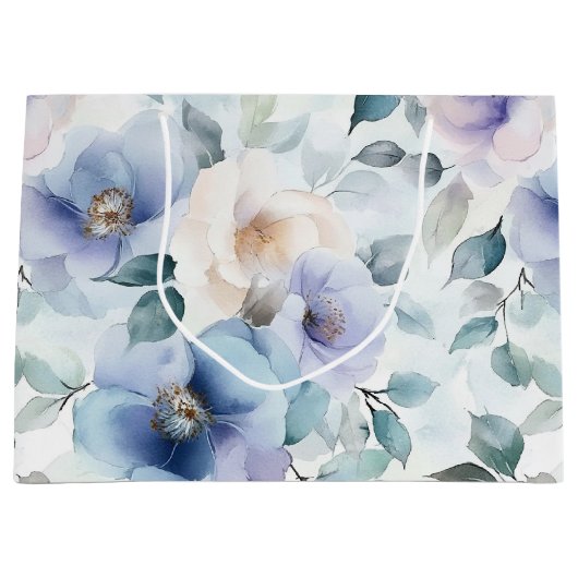 Hübsches Lila Lavendel Weißes Blume Brautparty Große Geschenktüte (Vorderseite)