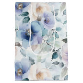 Hübsches Lila Lavendel Weißes Blume Brautparty Mittlere Geschenktüte (Rückseite)