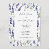 Hübsches Lila Lavendel Weißes Brautparty Einladung (Vorne/Hinten)