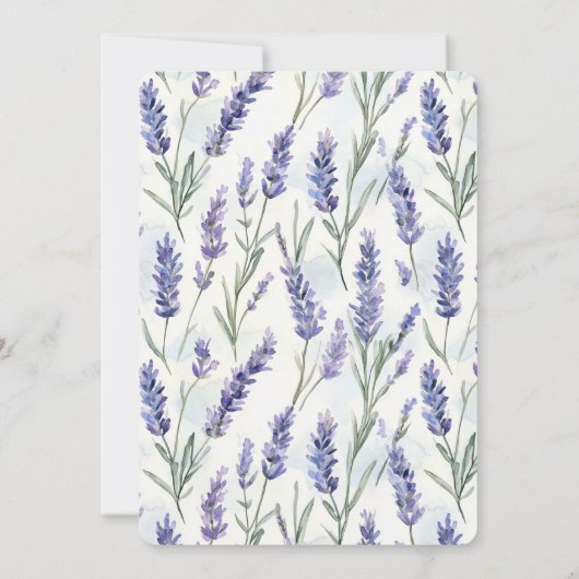 Hübsches Lila Lavendel Weißes Brautparty Einladung (Rückseite)