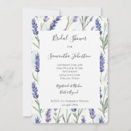 Hübsches Lila Lavendel Weißes Brautparty Einladung