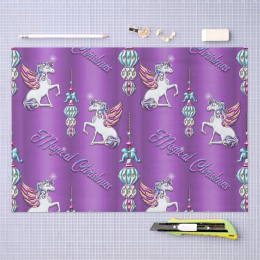 Hübsches Lila Magisches Weihnachtslied Seidenpapier (Handwerk)