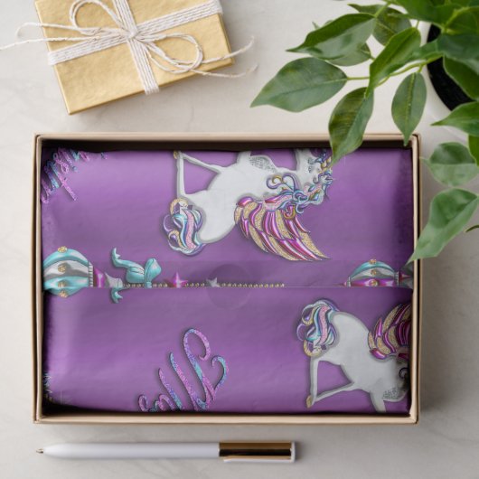 Hübsches Lila Magisches Weihnachtslied Seidenpapier (Geschenk)