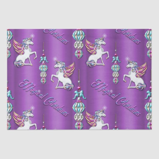 Hübsches Lila Magisches Weihnachtslied Seidenpapier (Vorderseite)