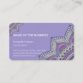 Hübsches Lila Mandala Visitenkarte (Rückseite)