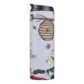 Hübsches Lila Monogramm für Queen Bee & Crown Flor Thermosbecher (Nach rechts gedreht)