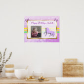 Hübsches Lila Personalisiertes Unicoron-Regenbogen Poster (Küche)