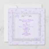 Hübsches Lila Quinceanera Party Tiara Butterfliege Einladung (Rückseite)
