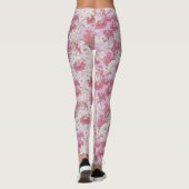 Hübsches, Lila rosa, florales Muster Leggings (Rückseite)