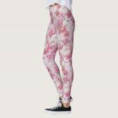 Hübsches, Lila rosa, florales Muster Leggings (Links)