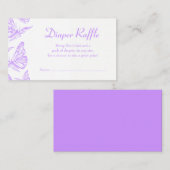 Hübsches Lila Schmetterlingsfahrschein Begleitkarte (Vorne/Hinten)