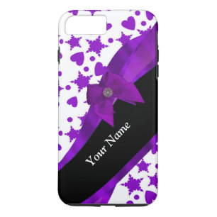 Hübsches lila spotty girly Muster personalisiert Case-Mate iPhone Hülle
